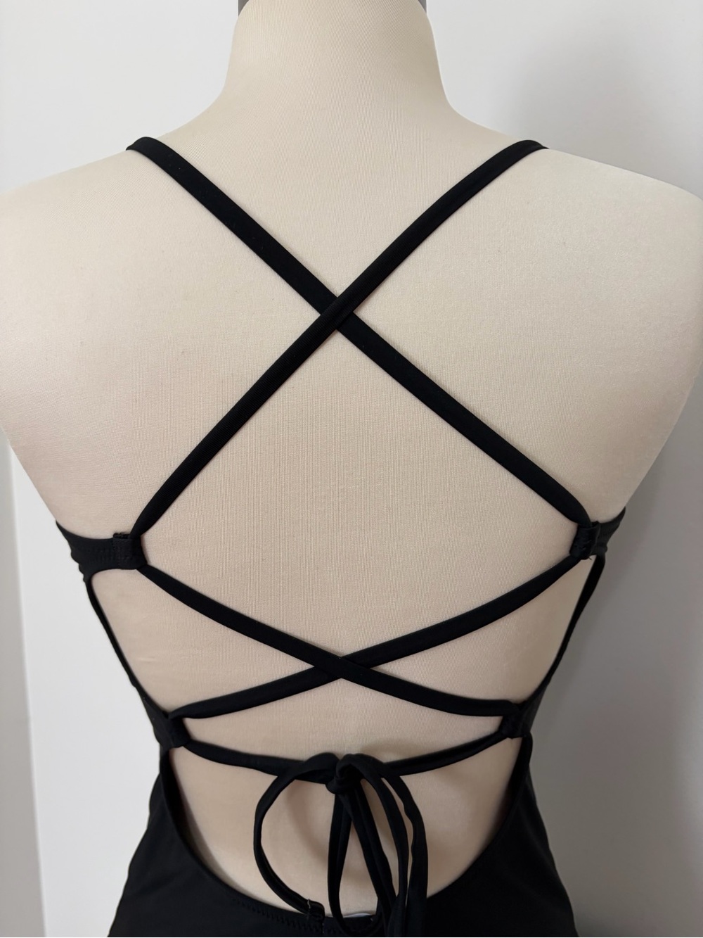 aerie Black Strappy Full Coverage V-Neck One-Piece Sz S Beachwear Vacation - Picture 7 of 9